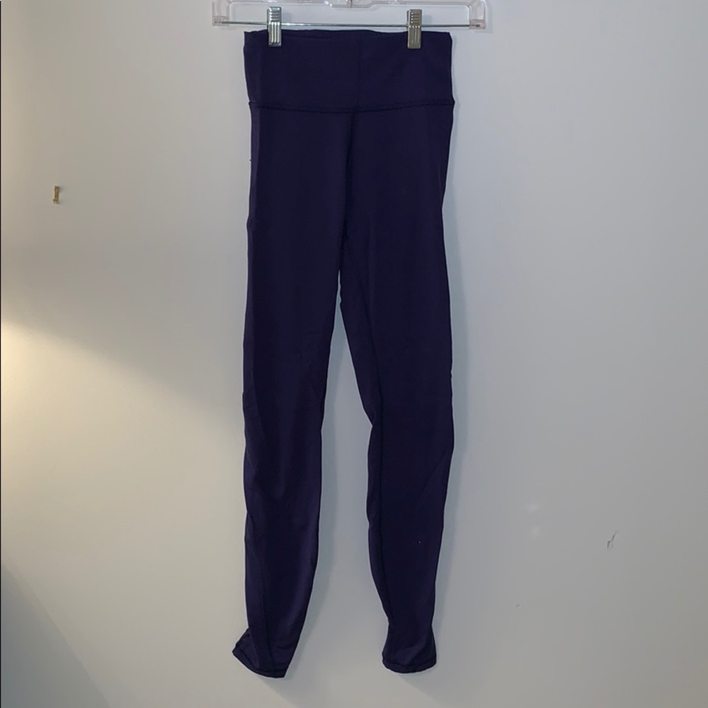 lululemon athletica blue leggings w/ ankle detail